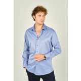 Figs Erkek Slim Fit Uzun Kollu Pamuklu Parlak Kumaş Gömlek 0013 Koyu Mavi