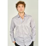 Figs Erkek Slim Fit Uzun Kollu Pamuklu Parlak Kumaş Gömlek 0013 Lila - XS