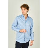 Figs Erkek Slim Fit Uzun Kollu Pamuklu Parlak Kumaş Gömlek 0013 Mavi - XS