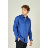 Figs Erkek Slim Fit Uzun Kollu Pamuklu Parlak Kumaş Gömlek 0013 Saks - XS