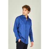 Figs Erkek Slim Fit Uzun Kollu Pamuklu Parlak Kumaş Gömlek 0013 Saks