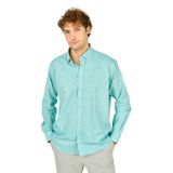 FIGS Slim Fit Çizgili Uzun Kollu Pamuk Gömlek, XL, 8054920250015, Mint, Erkek