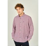 FIGS Slim Fit Ekoseli Uzun Kollu Pamuk Gömlek, S, 8054920250016, Kırmızı, Erkek