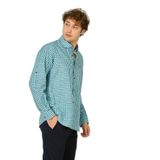 FIGS Slim Fit Ekoseli Uzun Kollu Pamuk Gömlek, S, 8054920250016, Mint, Erkek