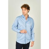 FIGS Slim Fit Uzun Kollu Pamuklu Parlak Kumaş Gömlek, S, 8054920250013, Mavi, Erkek