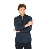 FIGS Tek Cep Detaylı Uzun Kollu Pamuk Gömlek, M, 8054920250012, Lacivert, Erkek