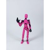 Figür Dummy Oynar Eklemli 15 cm Aksiyon Oyuncağı Pembe Siyah 3 Çift El & Aksesuar