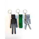 Figür Minecraft Anahtarlık Seti - İskelet, Creeper ve Enderman Karakterleri