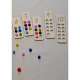 Figür Reklam Ajansı Ahşap Sayı Sayma Tahtası / Montessori Okul Öncesi Yürümeye Başlayan Çocuk Eğitici Oyuncak - Kahverengi