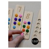 Figür Reklam Ajansı Ahşap Sayı Sayma Tahtası / Montessori Okul Öncesi Yürümeye Başlayan Çocuk Eğitici Oyuncak