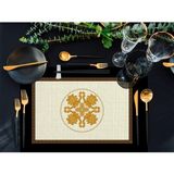 Figüratif Gold Kumaş Amerikan Servis 4'lü Set 35X50CM (Keten, Ulusl. Yıkama ve Solmama Sertifikası) - 35 x 50 cm - Çok Renkli