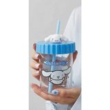 Figürlü Pipetli Bardak ( Mavi)