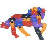 Figürlü Rakamlı Ahşap 3D Puzzle, Eğitici ve Kalın 15 Mm, Çocuklar Için Eğlenceli Yapboz - Seçenek 1