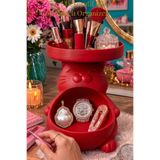 Figürlü Sunumluk Organizer Plastik Çok Amaçlı Kedi Biblo Kırmızı 15 x 17