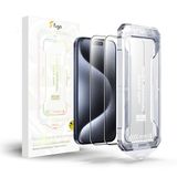 fiigo iPhone 15 Pro Max Uyumlu [2'li Paket] Ekran Koruyucu Kolay Kurulum