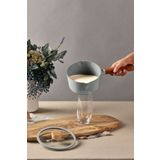 Fika Aluminyum Dokum Sut Tavasi Cam Kapakli Gri 16Cm