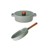 Fika Döküm Gri 24 Cm Tencere & Tava Seti