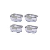 Fika Glace Gri Vakumlu 4 Parça Saklama Kabı 460 Ml