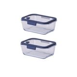 Fika Glace Mavi Vakumlu 2 Parça Saklama Kabı 1200 Ml