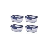Fika Glace Mavi Vakumlu 4 Parça Saklama Kabı 460 Ml