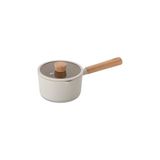Fika Ocak Üstü ve Indüksiyon Süt Tavası | Ahşap Sap ve Cam Kapak | Kore'de Üretilmişti - 100 ml - 51R-Turuncu