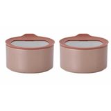 Fika One Seramik 2 Adet 420 Ml Pembe Saklama Kabi D-Neone042-03