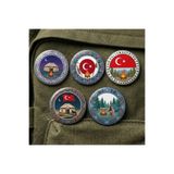Fikart Geleneksel Türk Otağı ve Doğa Kampı Temalı 5'li Paket 58mm Buton Rozeti Seti