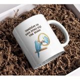 FikArt "tanıdığım En Kafa Dengi Kişi Yine Benim" Muhabbet Kuşu Kupa - Beyaz - 300 ml