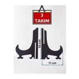 fikirstore 3 Adet Çerçeve Tabak Teşhir Ayağı Stand Siyah Ahşap 15 cm X 12 cm