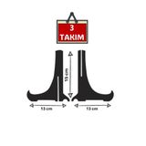 fikirstore 3 Adet Siyah Ahşap Çerçeve Tabak Teşhir Ayağı Stant 15cmX13cm