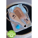 fikirstore Isme Özel %100 Gerçek Keçi Kılı Doğal Yumuşacık Bebek Saç Fırçası Ve Doğal Ahşap Tarak Seti