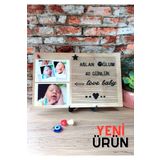 fikirstore Resimlikli Rustik Ahşap Mesaj Panosu Yazı Tahtası Ahşap Stantlı Siyah Harf Setli 40x25cm