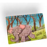 Fil 16 Parça Eğitici ve Öğretici Ahşap Çocuk Puzzle & Yapboz Bebek Çocuk Oyuncak