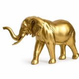 FİL BİBLO GOLD DETAYLI DEKORATİF FİL HEYKELİ SANATSAL OBJE EL YAPIMI EL BOYAMA FENG SHUI UYUMLU PREMİUM OBJE DAYANIKLI POLYESTER SALON OFİS MASA RAF EV DEKORASYONU İÇİN HEDİYELİK BİBLO
