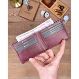 Fil Deri Hakiki Deri Çift Para Bölmeli Ince Minimalist Cüzdan 2144 - Bordo