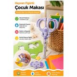 Fil Figürlü Makas 1 Adet Bubu Küt Uç Korumalı Okul Makası Çocuk Kağıt Makası Okul Öncesi Kreş Ana Sınıfı