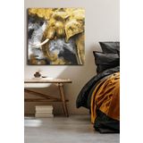 Fil Gold Tek Parça Kare 65x65 Cm Kanvas - Canvas Tablo