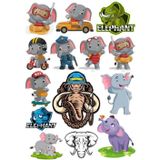 Fil Sticker Set-1 13 Parça Telefon, Tablet, Defter, Laptop Sticker