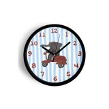 Fil Tasarım Modern Çocuk Odası Duvar Saati - 35cm - Önü Camlı Siyah Kasa - Sessiz Mekanizma, JH0863S35SKP