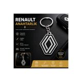 Filamel 2'li Set Yeni Nesil Renault Uyumlu Oto Anahtarlığı - Çift Renkli Kabartmalı Elmas Logolu Aksesuar