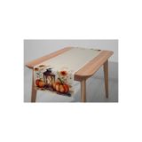 Filamente Dijital Baskılı Runner - Yaprak / Sonbahar / Kabak Desenli - 140x40 Cm