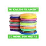 Filamentmarketim 30 Renk 10 Metre 3d Kalem Pla Filament-300 Metre-3d Pen Filamenti