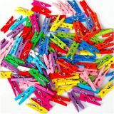 File Renkli Mandal 25 Li Paket Mini Ahşap Mandal Fotoğraf Mandalı 2,5 cm