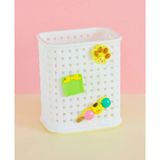 Fileli Masaüstü Kalemlik Plastik Kawaii Sevimli Kalemlik - Beyaz