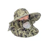 Fileli Maske Ve Ense Koruyucu Geniş Kenarlı Balıkçı Şapkası Model 4