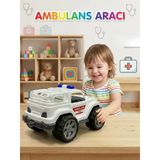 Fileli Off-Road 38Cm Dev Tekerlekli 4X4 Ambulans Tasarımlı Detaylı Arazi Aracı Oyuncak Araba