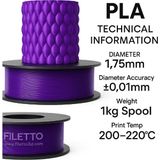 Filetto Pla 3D Filament 1.75 mm 1 kg Mor