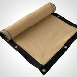 Filexus Premium %95'lik 4 x 18 m Koyu Bej Şeritli Halkalı Gölgelik Bahçe Çit Filesi