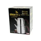 Filinta Jumbo Boy Çelik Çaydanlık Seti Çift Kapaklı Renkli Bakalit Kulp Üst Demlik: 2Lt - Alt Suluk: 4Lt Kendinden Süzgeçli (5067)