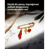 Filistin Haritası Kırmızı Rengi, Fetih Anahtarlığ Ve Kırmızı Kalıbı Üçlü Yaka İğnesi Broş A300057